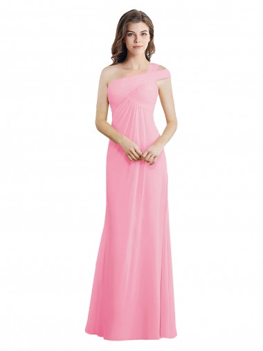 Long Barely Pink Sleeveless A-Line Bridesmaid Dress Leeds
