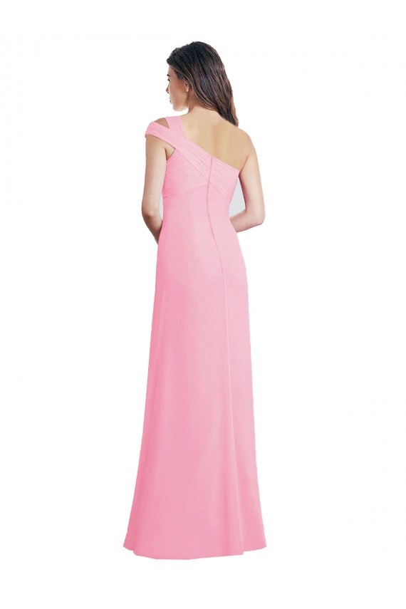 Long Barely Pink Sleeveless A-Line Bridesmaid Dress Leeds