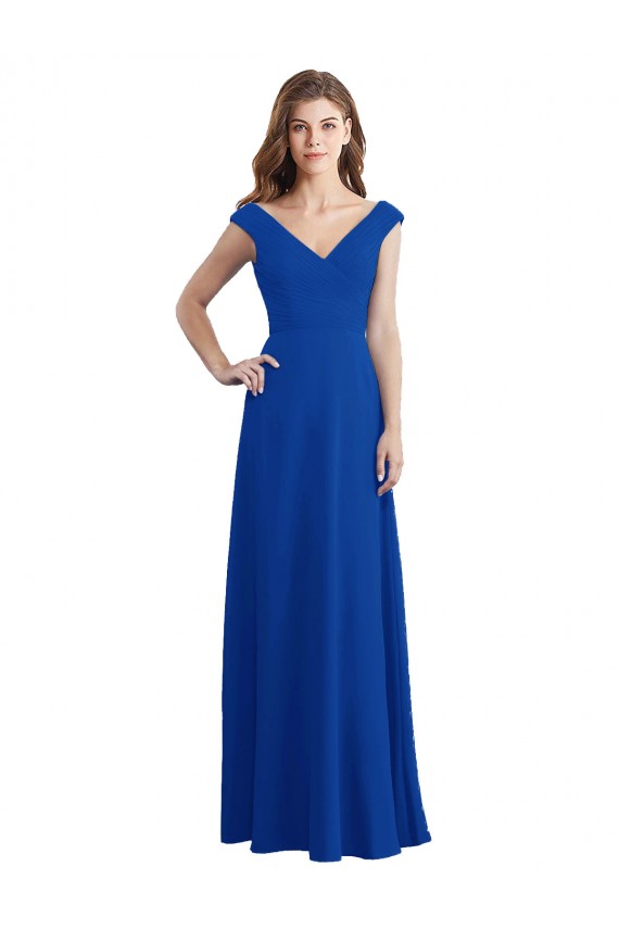 Long Royal Blue Sleeveless A-Line Bridesmaid Dress / Evening Dress Leeds