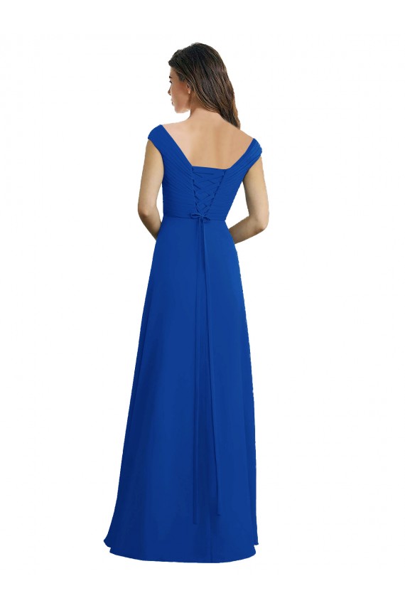 Long Royal Blue Sleeveless A-Line Bridesmaid Dress / Evening Dress Leeds