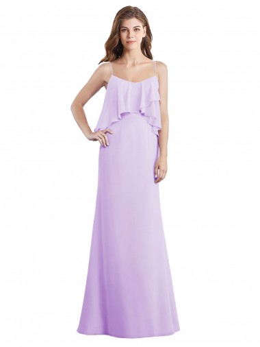Long Lilac Sleeveless A-Line Low Back Bridesmaid Dress / Evening Dress Leeds