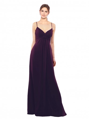 Long Grape Sleeveless A-Line Open Back Formal Dress / Bridesmaid Dress Leeds