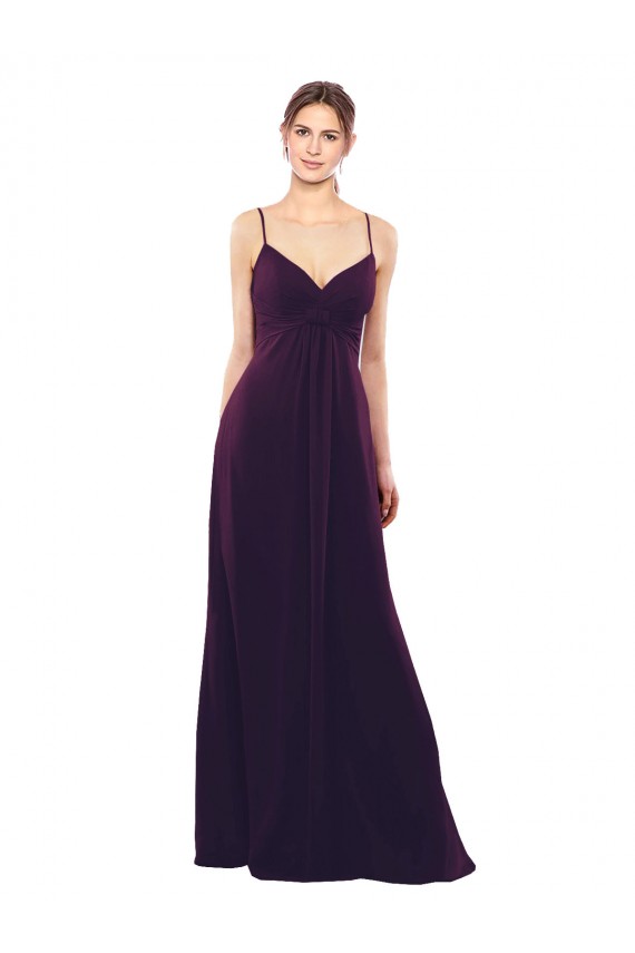 Long Grape Sleeveless A-Line Open Back Formal Dress / Bridesmaid Dress Leeds