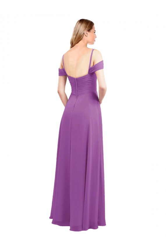 Long Dahlia Cold Shoulder A-Line Bridesmaid Dress Leeds