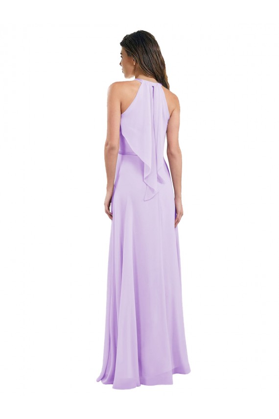 Long Lilac Sleeveless A-Line Chiffon Bridesmaid Dress / Evening Dress Leeds