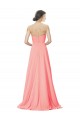 Long Peach Sleeveless A-Line Bridesmaid Dress Leeds