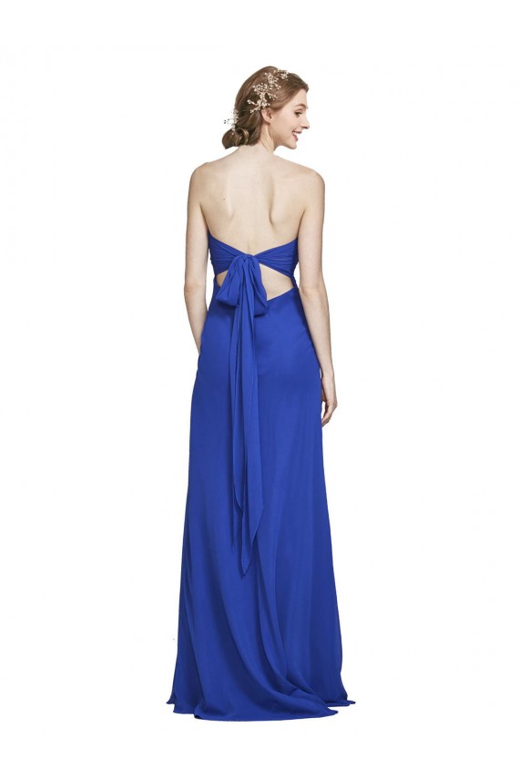 Long Royal Blue Sleeveless A-Line Bridesmaid Gown Leeds