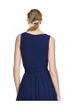 Long Dark Navy Sleeveless A-Line Wedding Party Dress Leeds