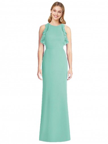 Long Jade Sleeveless Mermaid Open Back Bridesmaid Dress Leeds