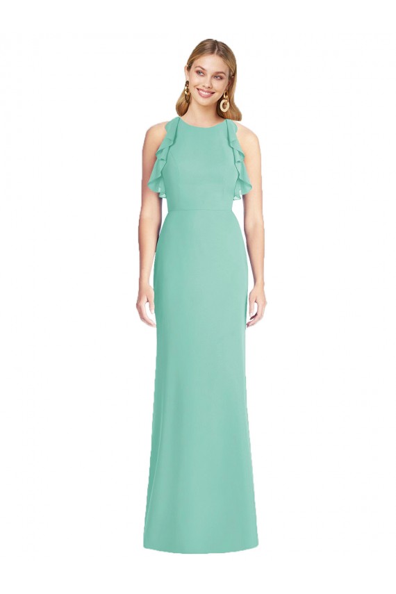 Long Jade Sleeveless Mermaid Open Back Bridesmaid Dress Leeds