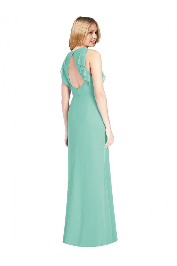 Long Jade Sleeveless Mermaid Open Back Bridesmaid Dress Leeds