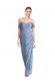 Long Dusty Blue Sleeveless Mermaid Low Back Semi Formal Evening Dress / Bridesmaid Dress Leeds