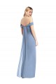 Long Dusty Blue Sleeveless Mermaid Low Back Semi Formal Evening Dress / Bridesmaid Dress Leeds