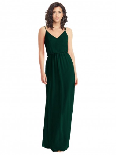 Long Ever Green Sleeveless A-Line Low Back Semi Formal Evening Dress / Bridesmaid Dress Leeds