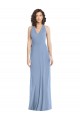 Long Dusty Blue Sleeveless Trumpet Open Back Formal Evening Gown / Bridesmaid Dress Leeds