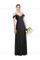 Long Black Cold Shoulder A-Line Semi Formal Evening Dress / Bridesmaid Dress Leeds