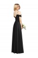 Long Black Cold Shoulder A-Line Semi Formal Evening Dress / Bridesmaid Dress Leeds