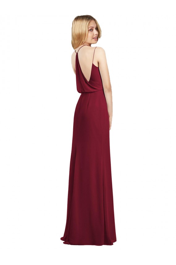 Long Burgundy Sleeveless A-Line Formal Dress / Bridesmaid Dress Leeds