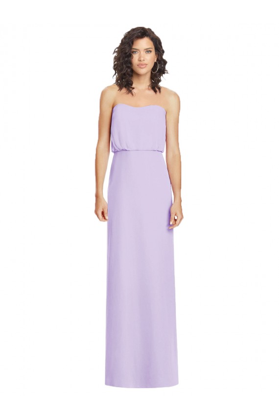 Long Lilac Sleeveless A-Line Low Back Soft Chiffon Formal Dress / Bridesmaid Dress Leeds
