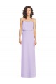 Long Lilac Sleeveless A-Line Low Back Soft Chiffon Formal Dress / Bridesmaid Dress Leeds