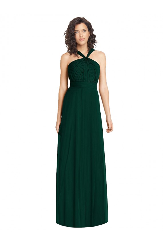 Long Ever Green Sleeveless A-Line Bridesmaid Dress Leeds