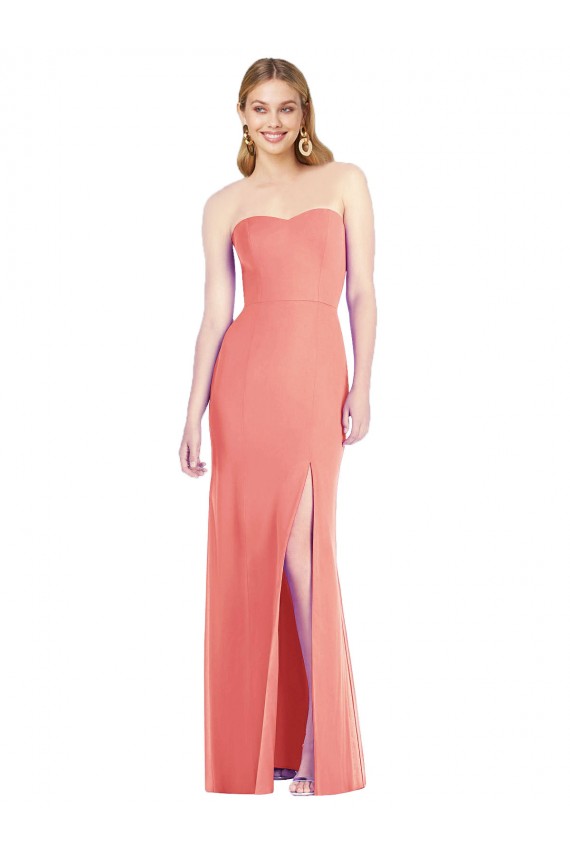 Long Desert Rose Sleeveless Trumpet Bridesmaid Dress Leeds