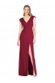 Long Burgundy Ruffle Sleeves Mermaid Tie Back Bridesmaid Dress Leeds