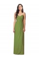 Long Olive Green Sleeveless Trumpet Side Front Slit Bridesmaid Dress Leeds
