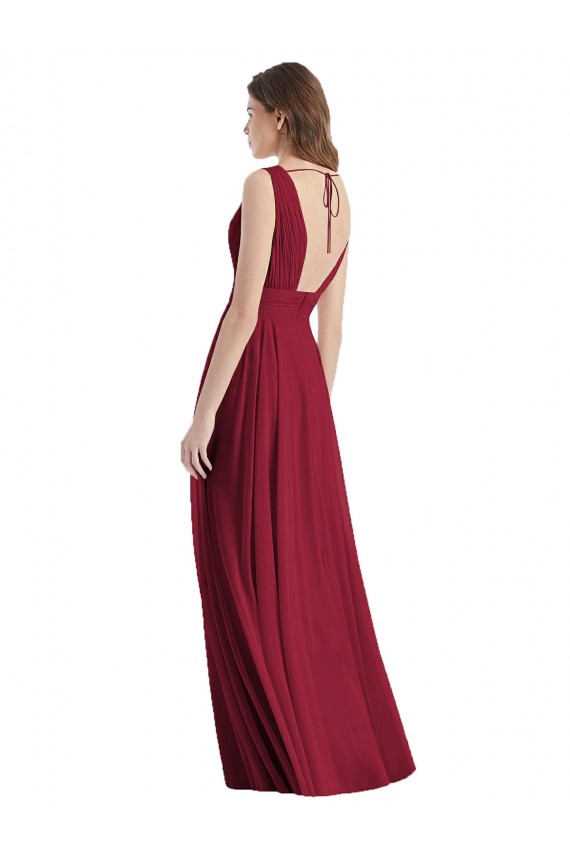 Long Sea Glass Sleeveless A-Line Tie Back Bridesmaid Dress Leeds