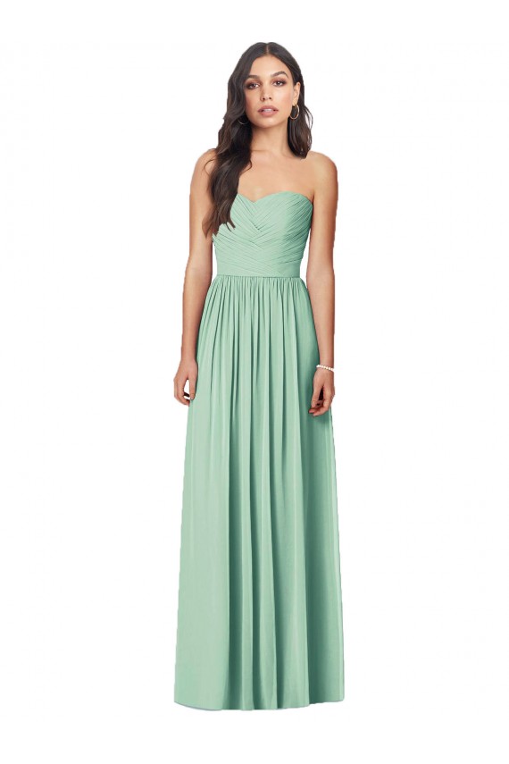 Long Mint Green Sleeveless Trumpet Bridesmaid Dress Leeds
