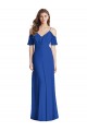 Long Royal Blue Cold Shoulder Trumpet V-Back Semi Formal Evening Dress / Bridesmaid Dress Leeds