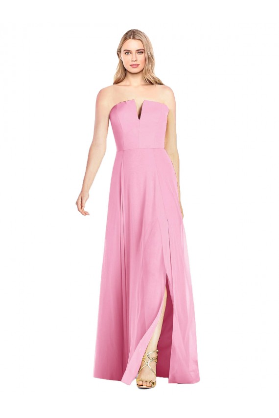 Long Hot Pink Sleeveless Trumpet Semi Formal Evening Dress / Bridesmaid Dress Leeds