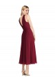 Tea length Lilac Sleeveless A-Line V-Back Prom Dress / Bridesmaid Dress Leeds
