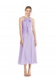 Tea length Lilac Sleeveless A-Line V-Back Prom Dress / Bridesmaid Dress Leeds