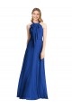 Long Royal Blue Sleeveless A-Line V-Back Soft Chiffon Bridesmaid Dress Leeds