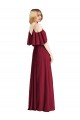 Long Royal Blue Cold Shoulder A-Line Bridesmaid Dress Leeds