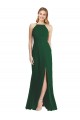 Long Dark Green Sleeveless A-Line Semi Formal Evening Dress / Bridesmaid Dress Leeds