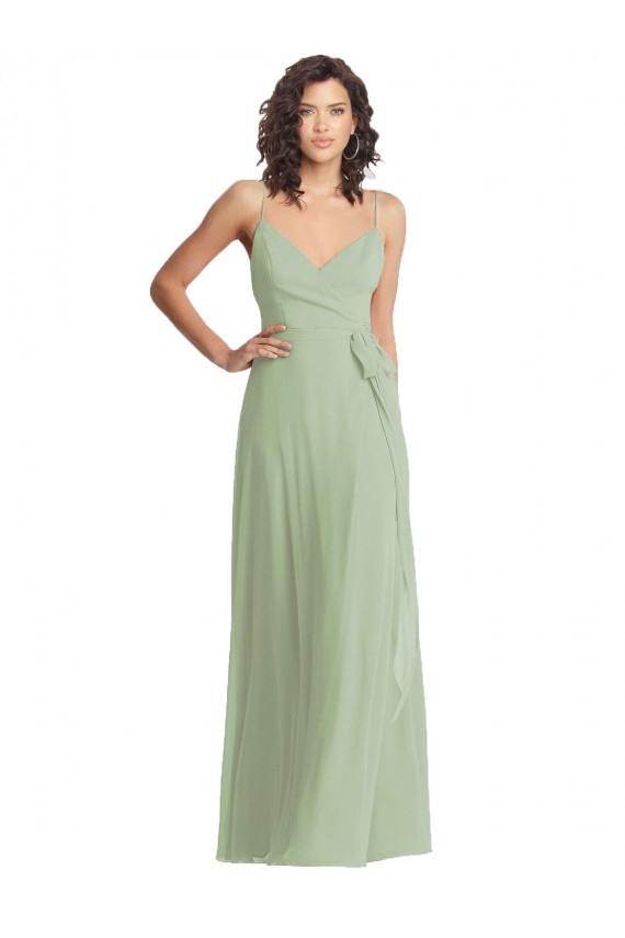 Long Smoke Green Sleeveless Trumpet Formal Evening Gown / Bridesmaid Dress Leeds