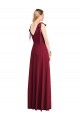Long Coral Sleeveless Trumpet V-Back Bridesmaid Dress Leeds