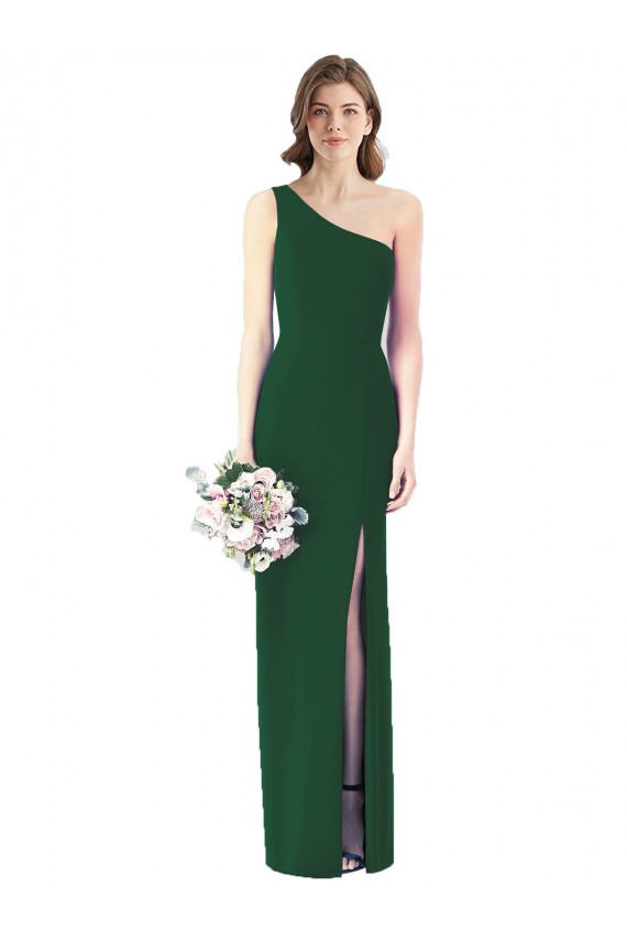 Long Dark Green Sleeveless Trumpet Bridesmaid Dress Leeds