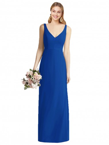 Long Royal Blue Sleeveless Mermaid Bridesmaid Dress Leeds