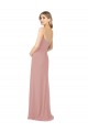 Long Dusty Pink Sleeveless Sheath Bridesmaid Dress Leeds