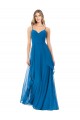 Long Peacock Blue Sleeveless A-Line Bridesmaid Dress Leeds