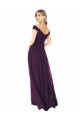 Long Grape Sleeveless A-Line Soft Chiffon Bridal Party Dress Leeds