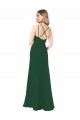 Long Dark Green Sleeveless A-Line Soft Chiffon Bridesmaid Dress Leeds