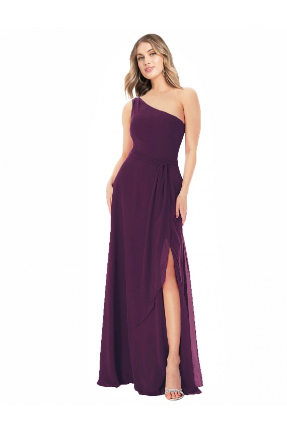 Long Grape Sleeveless A-Line Formal Dress / Bridesmaid Dress Leeds