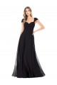 Long Black Cap Sleeves A-Line Bridesmaid Dress Leeds