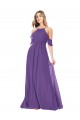 Long Plum Purple Cold Shoulder A-Line Bridesmaid Dress Leeds