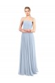Long Light Sky Blue Sleeveless A-Line Low Back Bridesmaid Dress Leeds