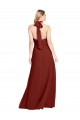 Long Burgundy Sleeveless A-Line Open Back Prom Dress / Bridesmaid Dress Leeds